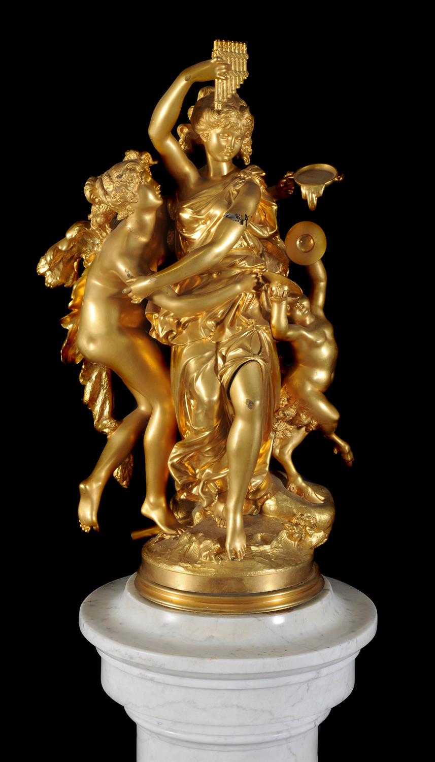 A French gilt bronze Bacchic figural group - Image 2 of 4