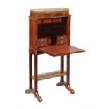 A French mahogany and gilt metal mounted secretaire in Louis XVI style