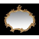 A French carved giltwood and gesso wall mirror