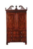 A mahogany linen press