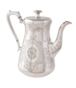 Y A Victorian silver tapered coffee pot by Daniel & Charles Houle