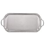 A silver twin handled drinks tray by Harrison Brothers & Howson