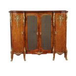 A French walnut and gilt bronze mounted side cabinet
