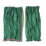 A pair of dark green silk curtains