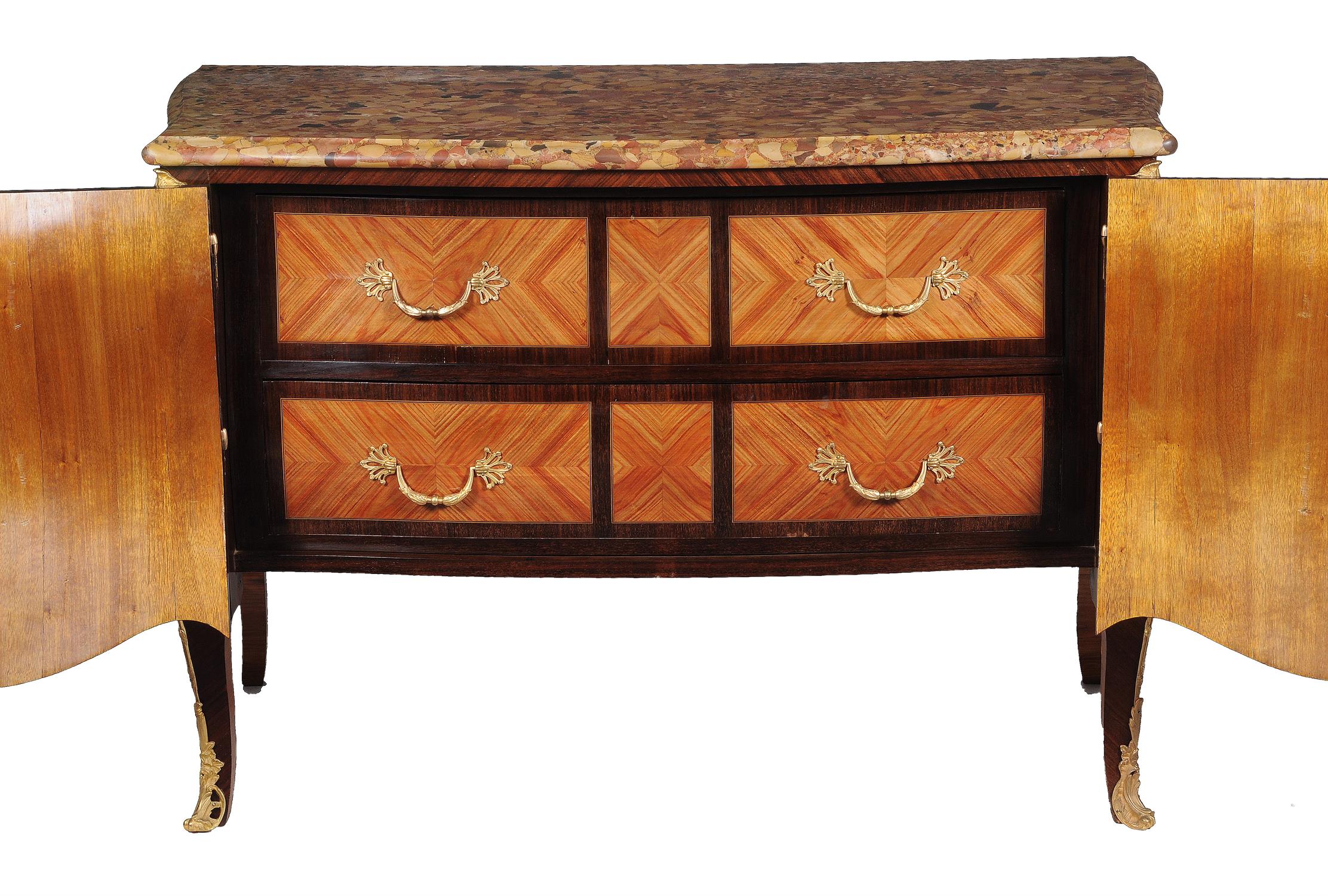 Y A rosewood, kingwood, and gilt metal mounted commode in Louis XV style stamped 'Daide F' - Image 2 of 3