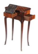 Y A French rosewood and parquetry table a ecrire