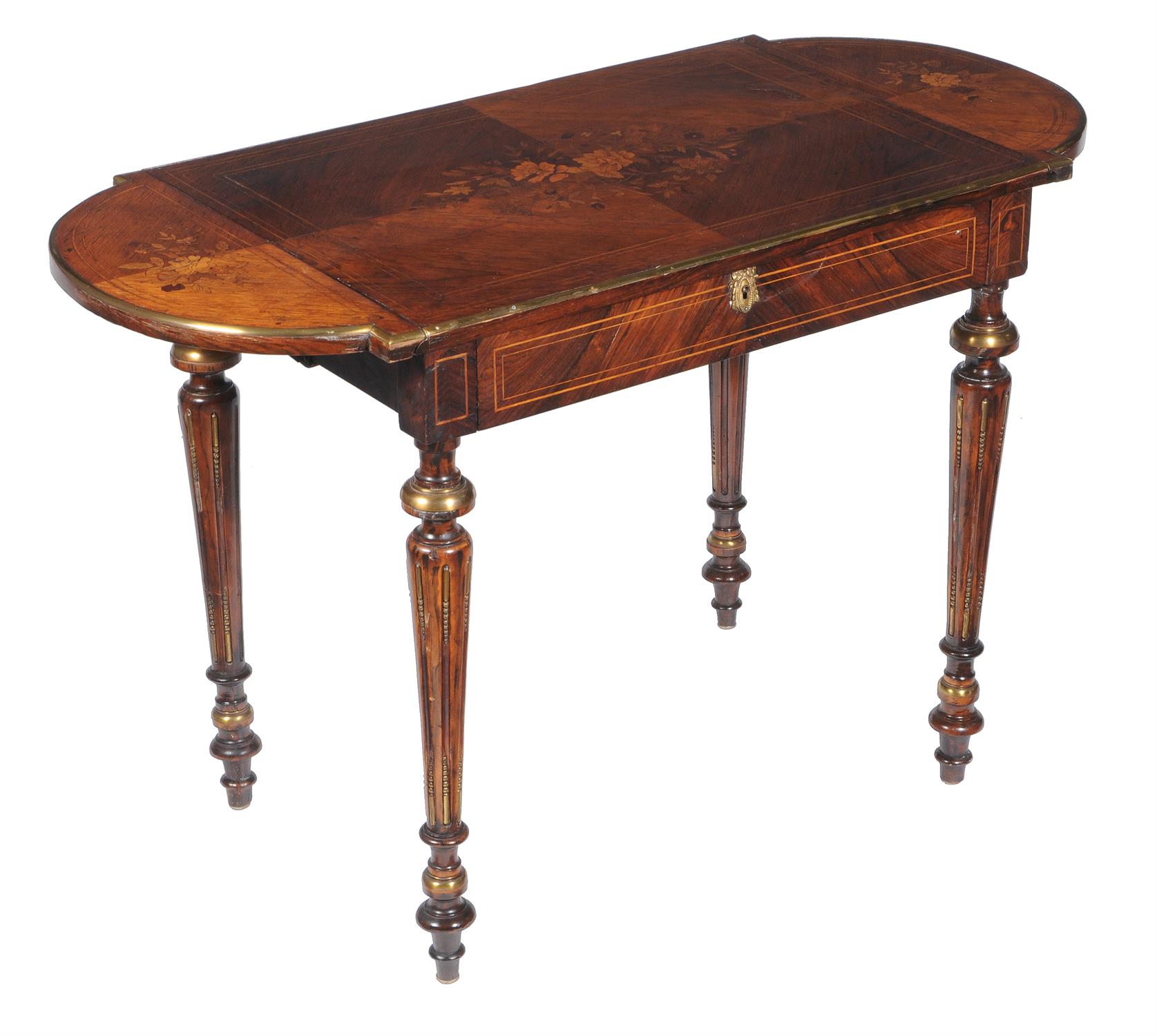 Y A French rosewood, box strung and gilt metal mounted side table