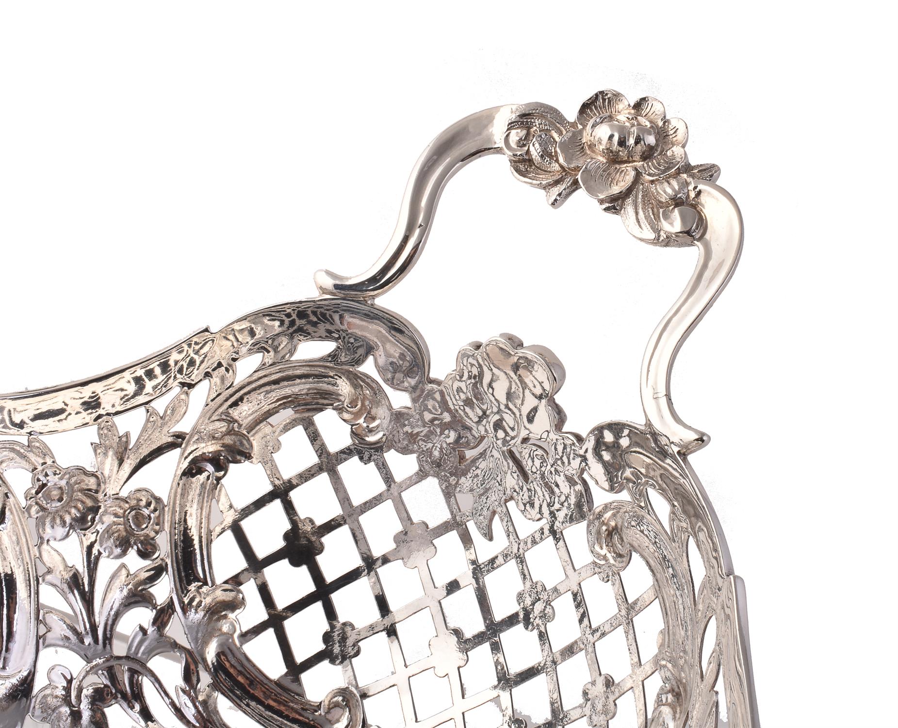 A Victorian silver shaped oval basket by Susannah Brasted - Image 2 of 2