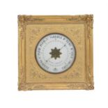 A French Empire style gilt wall clock and barometer en-suite