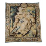 A Louis XIV Aubusson historical tapestry with Dido and Aeneas resting