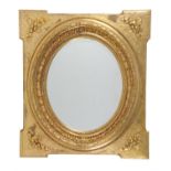 A French carved wall mirror