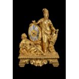 An impressive Napoleon III French figural ormolu mantel clock- Lerolle Frères