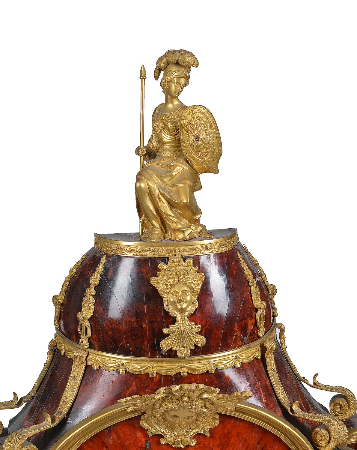 Y An impressive Regence style gilt brass mounted tortoiseshell bracket clock - Image 5 of 8