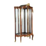 Y A French kingwood and gilt metal mounted vitrine