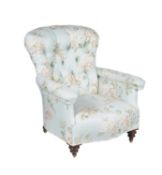 A Victorian upholstered armchair