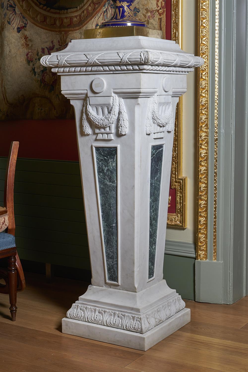 A pair of white marble and verde antico stands in the Neo-Classical manner - Image 2 of 2