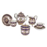 A French porcelain Sevres style tête-à-tête part tea service