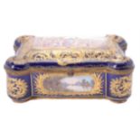 A French Sevres-style pottery and gilt metal mounted casket