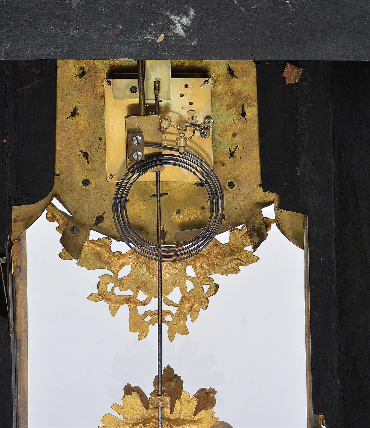 Y An impressive Regence style gilt brass mounted tortoiseshell bracket clock - Image 7 of 8
