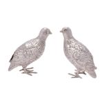 Asprey, a pair of silver models of grouse by Asprey plc
