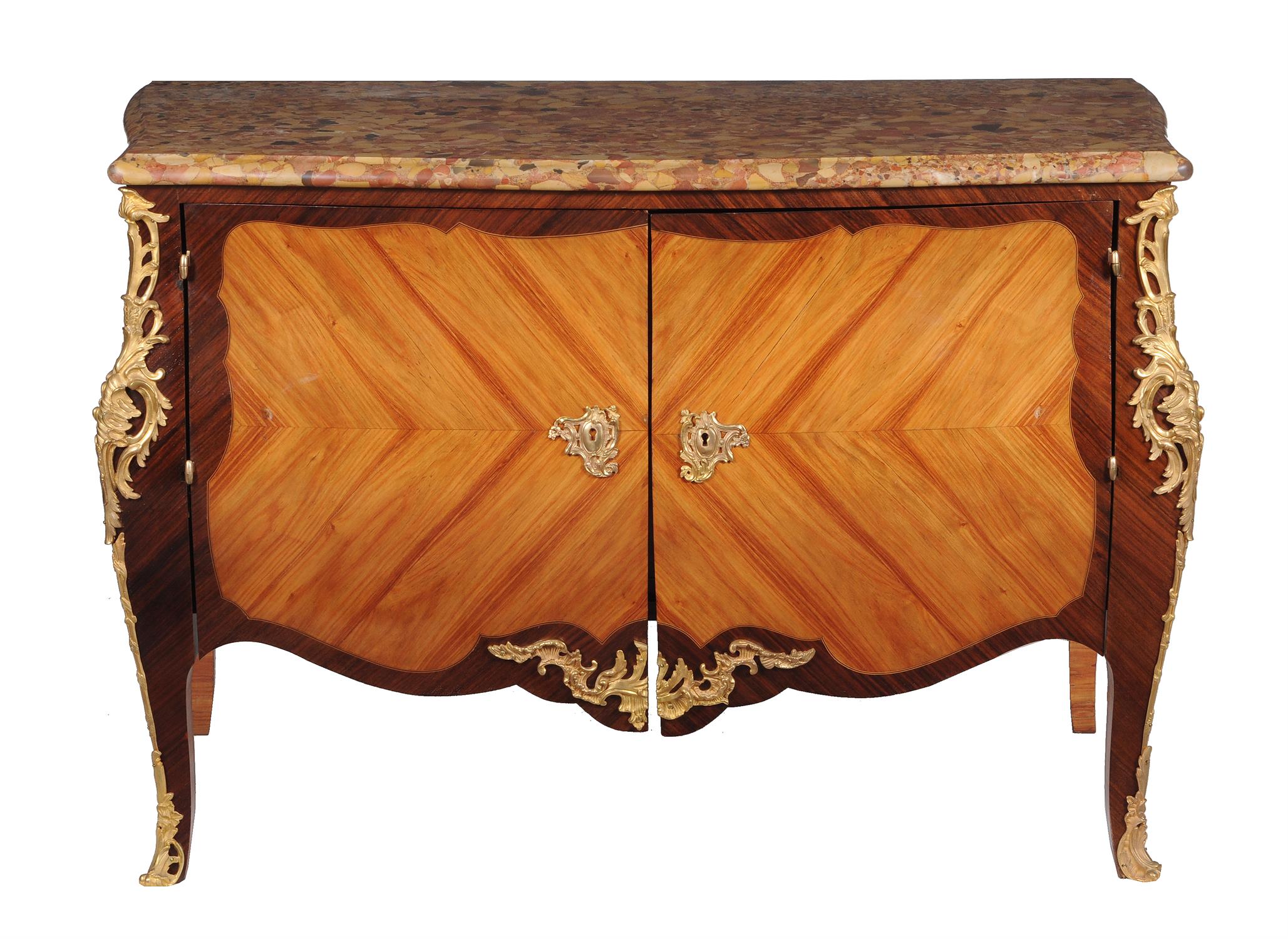 Y A rosewood, kingwood, and gilt metal mounted commode in Louis XV style stamped 'Daide F'