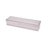 An Edwardian silver long rectangular glove or trinket box by Mappin & Webb