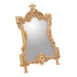 A Napoleon III gilt brass framed dressing table mirror