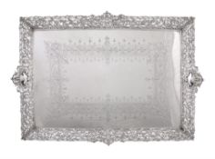 An electro-plated rectangular tray