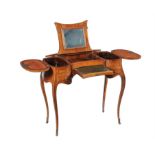 Y A Louis XV tulipwood and floral marquetry inlaid dressing table or 'coiffeuse'