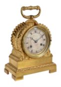 A French gilt brass 'Pendule d'Officier' mantel clock