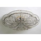 A large Continental cut glass ceiling light