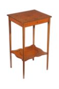 An Edwardian painted satinwood occasional work table