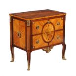 Y A French tulipwood and floral inlaid and gilt metal mounted secretaire