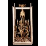 A pair of impressive gilt bronze chandeliers in Rococo Revival style