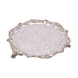 A William IV silver shaped circular salver by Henry Wilkinson & Co.