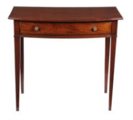 A Regency mahogany and line inlaid bowfront side table