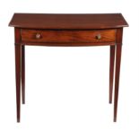 A Regency mahogany and line inlaid bowfront side table