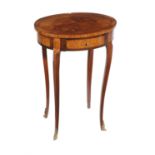 Y A French kingwood and floral marquetry inlaid occasional table