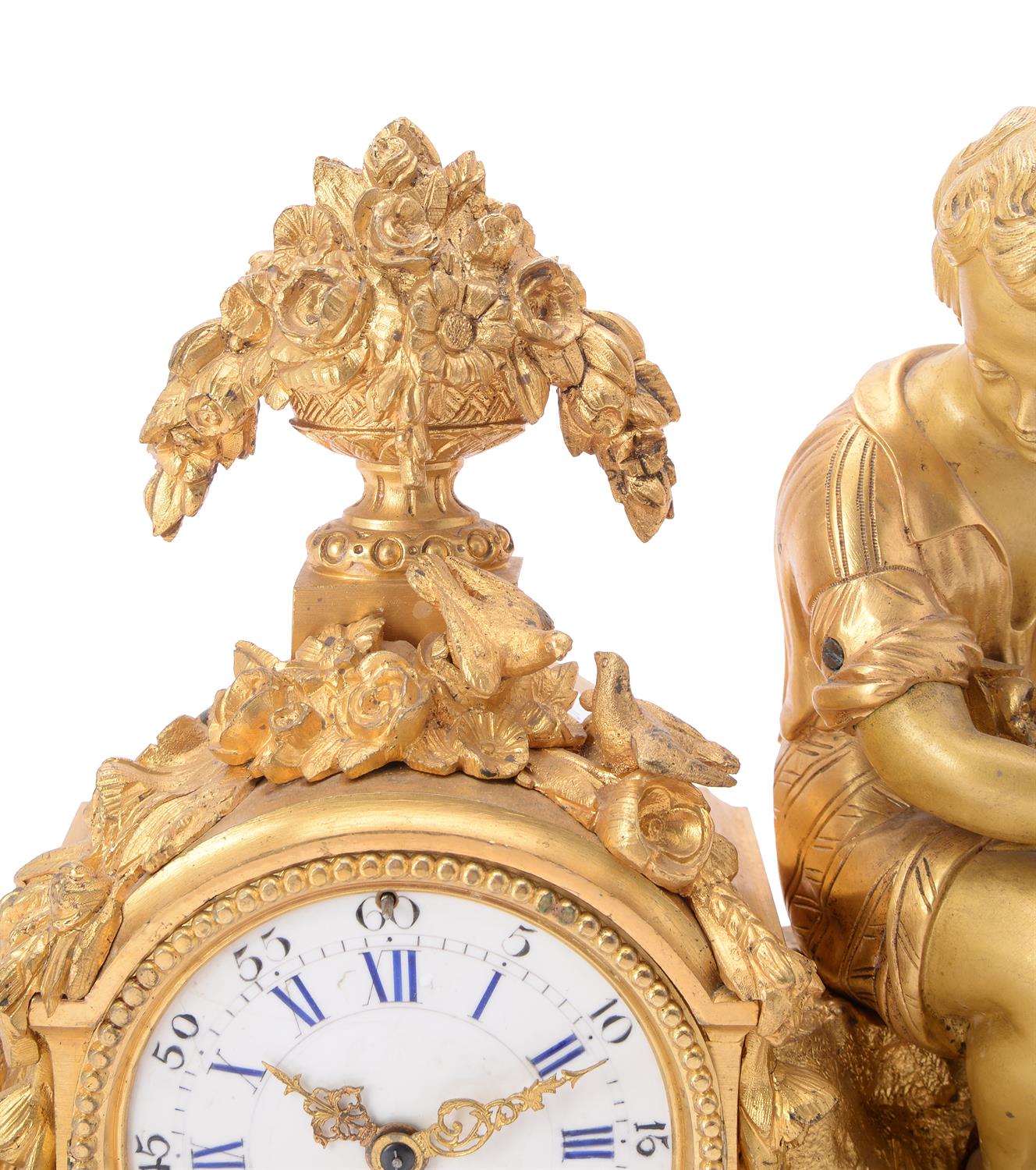 A French gilt metal and Sevres style porcelain mounted mantel clock - Image 2 of 4