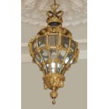 A French gilt bronze and glazed hall lantern in Louis XIV 'Versailles' style