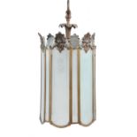 A George III style brass hanging lantern