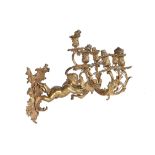 A French gilt bronze five branch figural wall light
