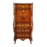 Y A French kingwood and marquetry inlaid secretaire a abattant