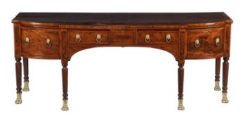 A George IV mahogany and brass inlaid sideboard