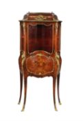 Y A French rosewood, marquetry, and gilt metal mounted secretaire display cabinet
