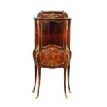 Y A French rosewood, marquetry, and gilt metal mounted secretaire display cabinet