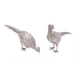 Asprey, a pair of silver models of pheasants by Asprey plc