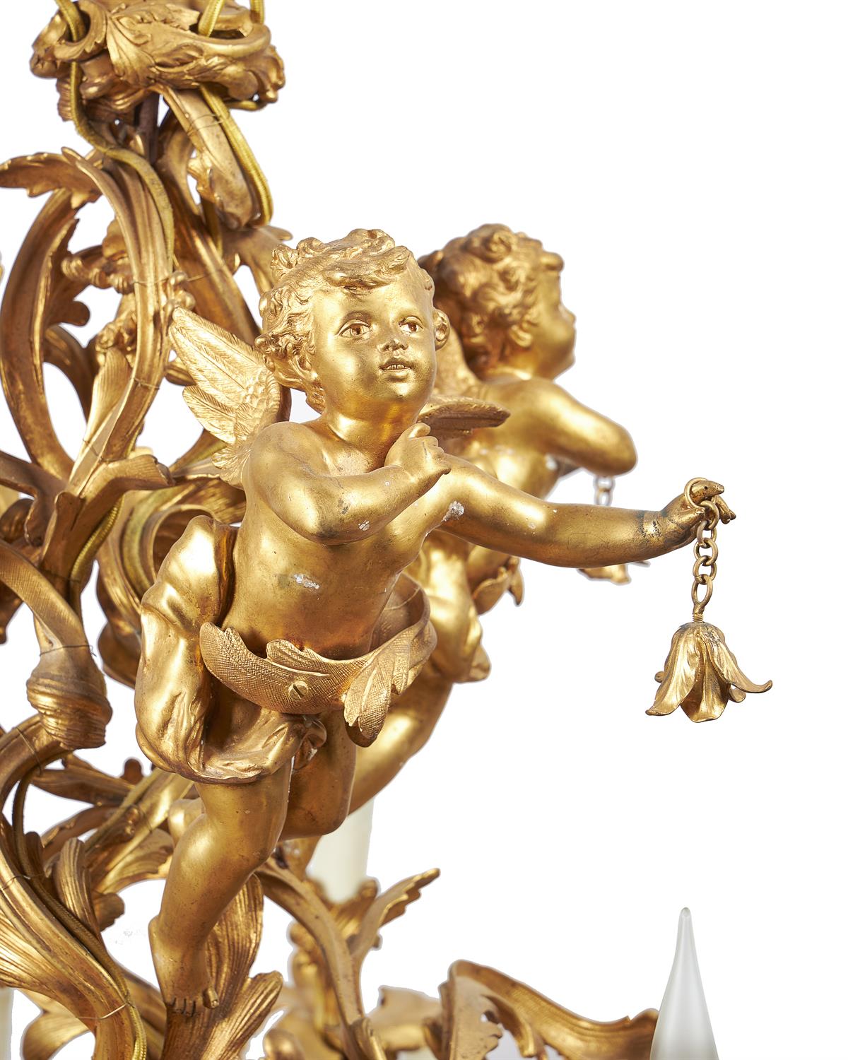 A substantial gilt bronze twenty-five light chandelier in Louis XV taste - Image 2 of 2