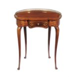 Y An Edwardian mahogany and marquetry inlaid side table