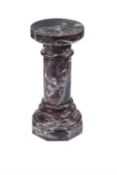 A Continental Rosso di Levanto and Campan Rubané marble pedestal